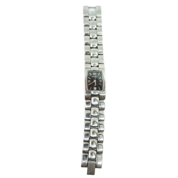FOSSIL~9517~LADIES' BLACK SQUARE DIAL STAINLESS STEEL WATCH - Picture 4 of 4